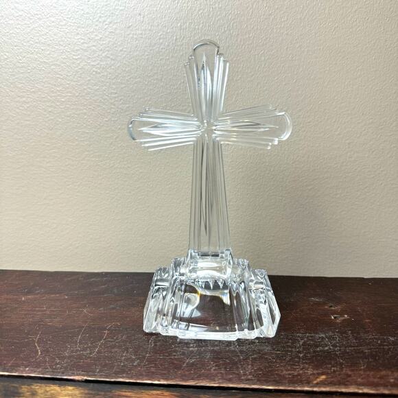 Marquis by Waterford lead crystal Cross of Faith Religious shelf decor - Picture 1 of 7